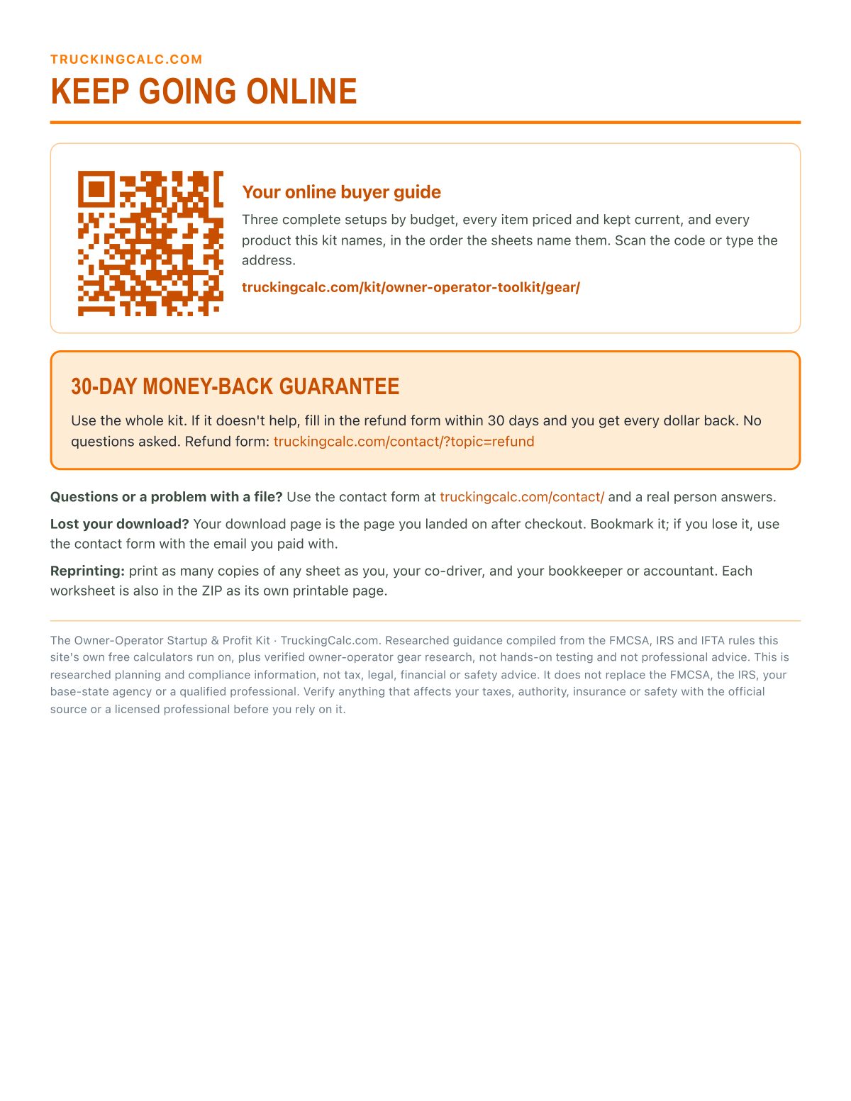 Buyer guide and guarantee